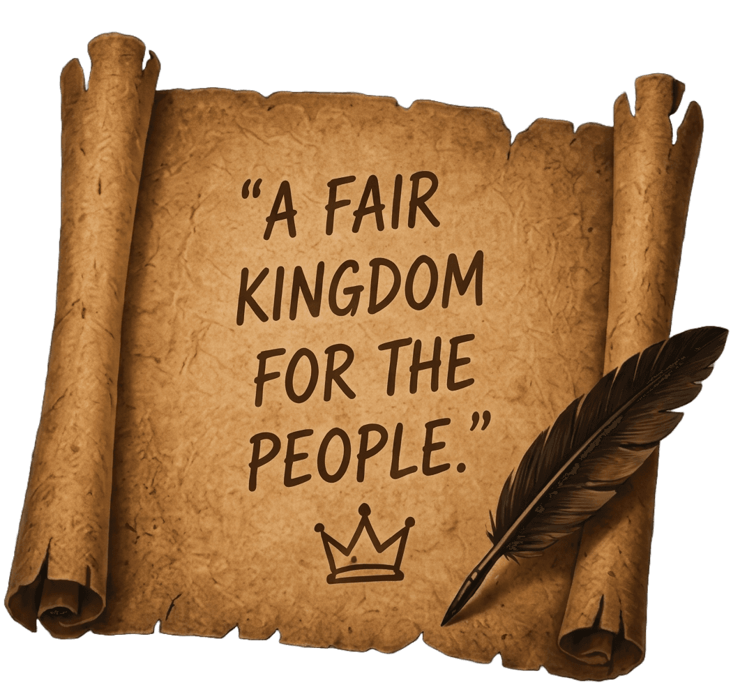 “A fair kingdom for the people.”